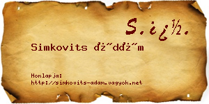 Simkovits Ádám névjegykártya